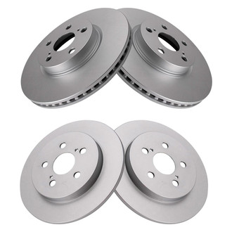 TRQ® - Plain Front and Rear Disc Brake Rotors