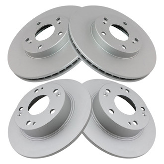 TRQ® - Plain Front and Rear Disc Brake Rotors