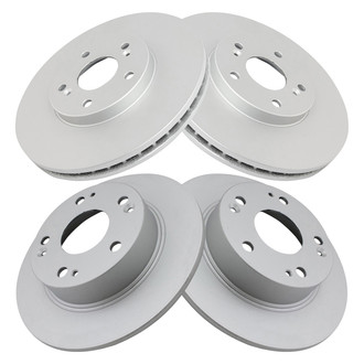 TRQ® - Plain Front and Rear Disc Brake Rotors