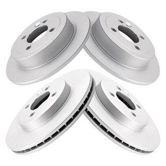 TRQ® - Plain Front and Rear Disc Brake Rotors