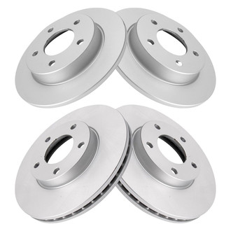 TRQ® - Plain Front and Rear Disc Brake Rotors