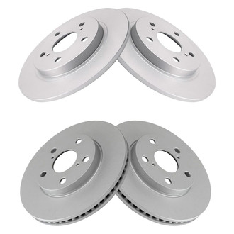 TRQ® - Plain Front and Rear Disc Brake Rotors