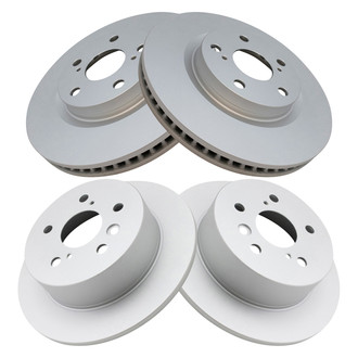 TRQ® - Plain Front and Rear Disc Brake Rotors