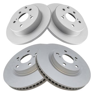 TRQ® - Plain Front and Rear Disc Brake Rotors