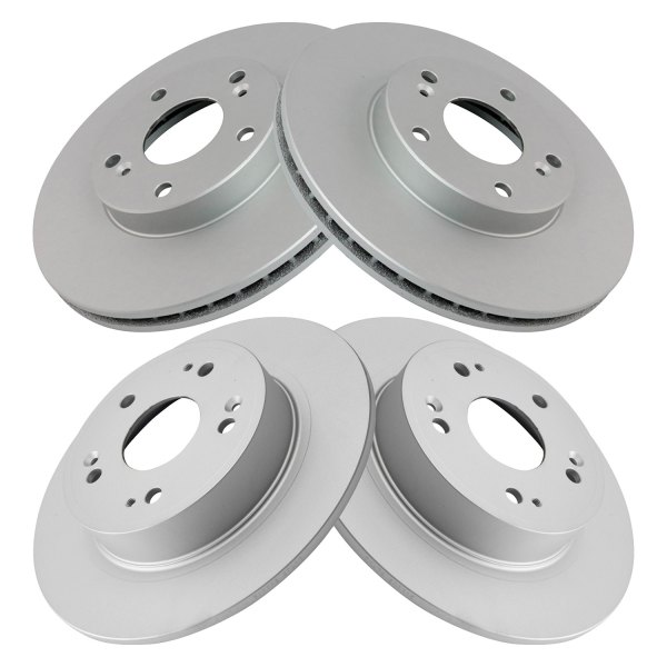 TRQ® - Plain Front and Rear Disc Brake Rotors