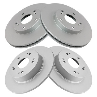 TRQ® - Plain Front and Rear Disc Brake Rotors