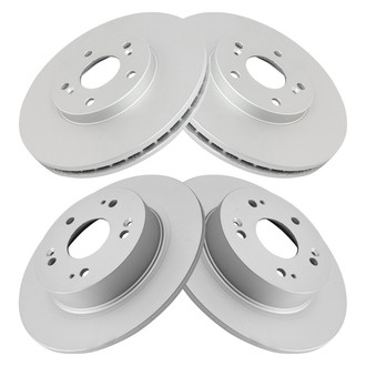 TRQ® - Plain Front and Rear Disc Brake Rotors