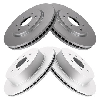 TRQ® - Plain Front and Rear Disc Brake Rotors