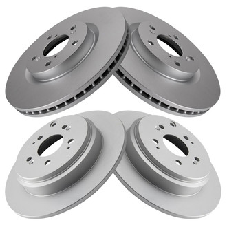 TRQ® - Plain Front and Rear Disc Brake Rotors