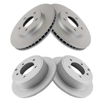 TRQ® - Plain Front and Rear Disc Brake Rotors