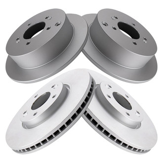 TRQ® - Plain Front and Rear Disc Brake Rotors