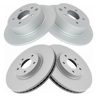 TRQ® - Plain Front and Rear Disc Brake Rotors