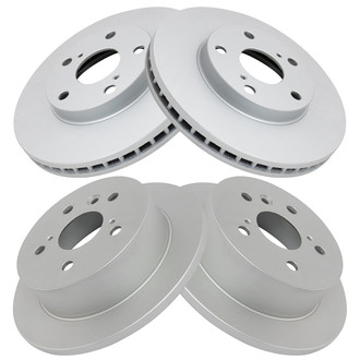 TRQ® - Plain Front and Rear Disc Brake Rotors