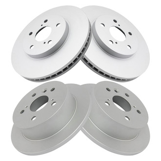 TRQ® - Plain Front and Rear Disc Brake Rotors