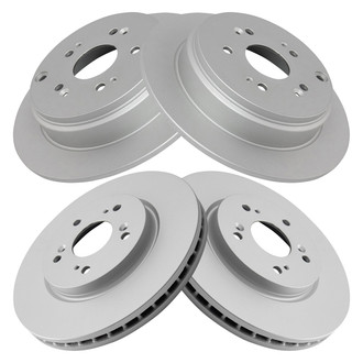 TRQ® - Plain Front and Rear Disc Brake Rotors