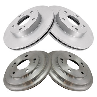 TRQ® - Plain Front and Rear Disc Brake Rotors