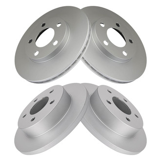 TRQ® - Plain Front and Rear Disc Brake Rotors