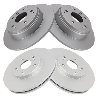 TRQ® - Plain Front and Rear Disc Brake Rotors