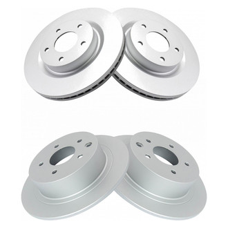 TRQ® - Plain Front and Rear Disc Brake Rotors