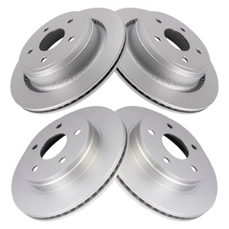 TRQ® - Plain Front and Rear Disc Brake Rotors