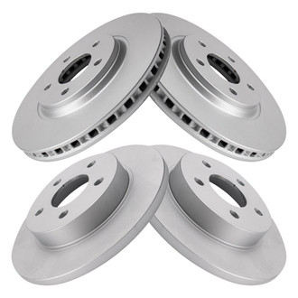 TRQ® - Plain Front and Rear Disc Brake Rotors