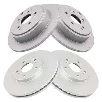 TRQ® - Plain Front and Rear Disc Brake Rotors