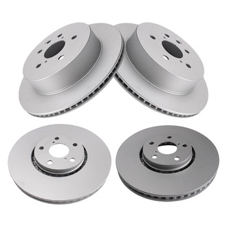 TRQ® - Plain Front and Rear Disc Brake Rotors