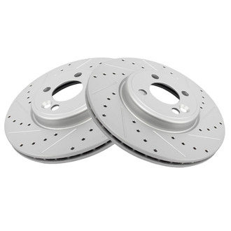 TRQ® - Performance Cross Drilled and Slotted Front Disc Brake Rotors