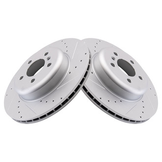 TRQ® - Performance Cross Drilled and Slotted Rear Disc Brake Rotors