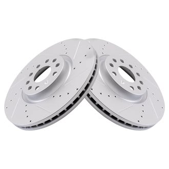 TRQ® - Performance Cross Drilled and Slotted Front Disc Brake Rotors