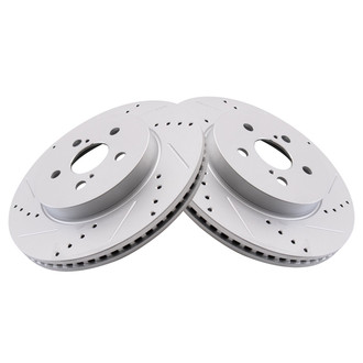 TRQ® - Performance Cross Drilled and Slotted Front Disc Brake Rotors
