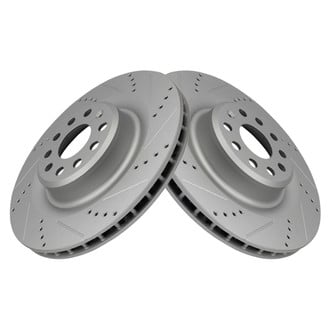 TRQ® - Performance Cross Drilled and Slotted Rear Disc Brake Rotors