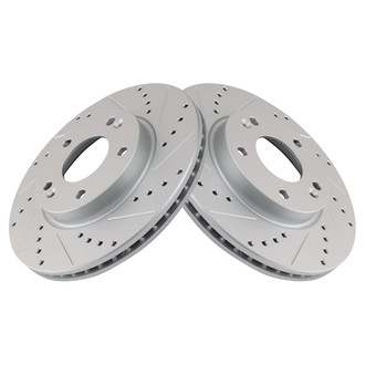 TRQ® - Performance Cross Drilled and Slotted Front Disc Brake Rotors