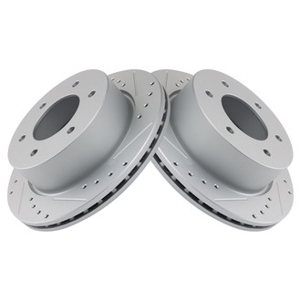 TRQ® - Performance Cross Drilled and Slotted Rear Disc Brake Rotors