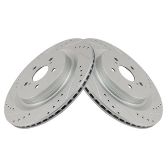 TRQ® - Performance Cross Drilled and Slotted Front Disc Brake Rotors