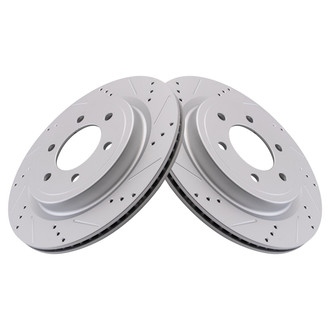 TRQ® - Performance Cross Drilled and Slotted Rear Disc Brake Rotors