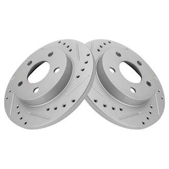 TRQ® - Performance Cross Drilled and Slotted Rear Disc Brake Rotors