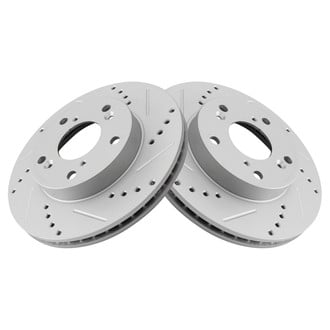 TRQ® - Performance Cross Drilled and Slotted Front Disc Brake Rotors