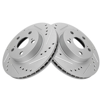 TRQ® - Performance Cross Drilled and Slotted Front Disc Brake Rotors