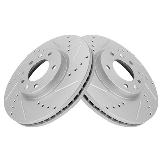 TRQ® - Performance Cross Drilled and Slotted Front Disc Brake Rotors