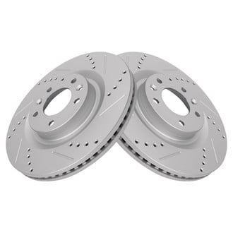 TRQ® - Performance Cross Drilled and Slotted Front Disc Brake Rotors