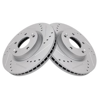 TRQ® - Performance Cross Drilled and Slotted Front Disc Brake Rotors