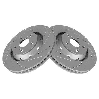 TRQ® - Performance Cross Drilled and Slotted Front Disc Brake Rotors
