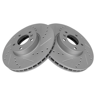 TRQ® - Performance Cross Drilled and Slotted Front Disc Brake Rotors