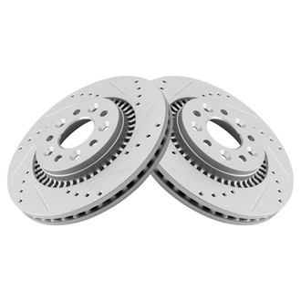 TRQ® - Performance Cross Drilled and Slotted Front Disc Brake Rotors