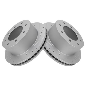 TRQ® - Performance Cross Drilled and Slotted Rear Disc Brake Rotors