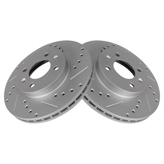 TRQ® - Performance Cross Drilled and Slotted Front Disc Brake Rotors