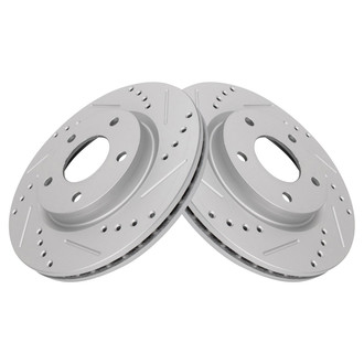 TRQ® - Performance Cross Drilled and Slotted Front Disc Brake Rotors