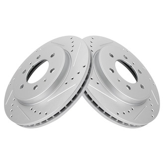 TRQ® - Performance Cross Drilled and Slotted Front Disc Brake Rotors