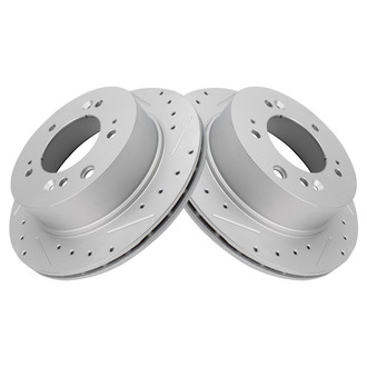 TRQ® - Performance Cross Drilled and Slotted Rear Disc Brake Rotors